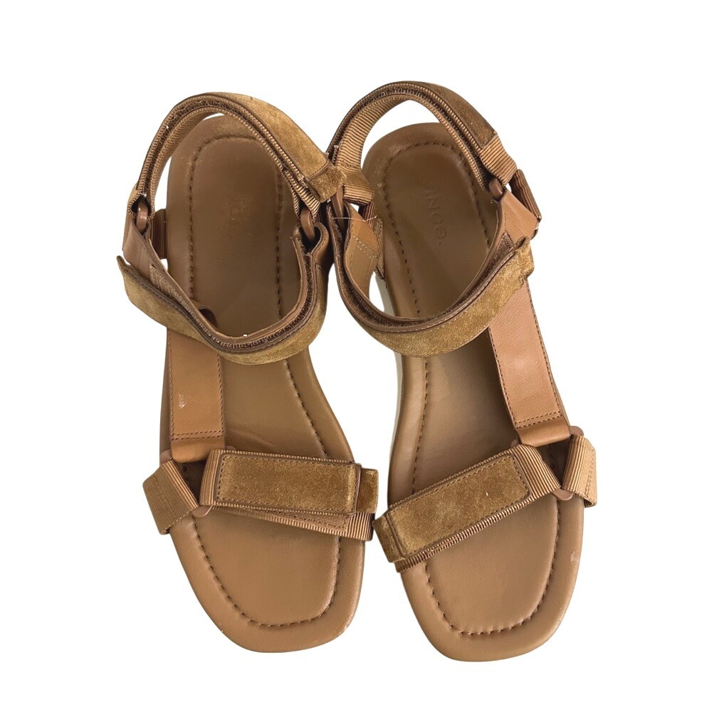 Vince Olexa Platform Sandals Tan Suede Leather 10M